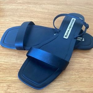 Alexander Wang Navy Ryder Satin Sandals
